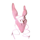 Traje de baño de una pieza con textura sólida, con lazo, corte bajo y frente cruzado